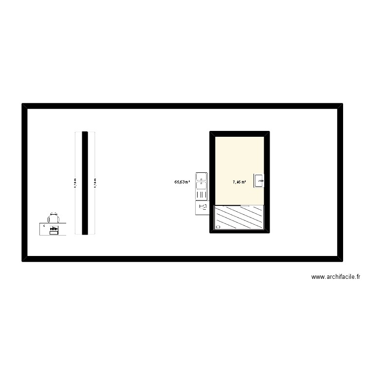 home 1. Plan de 2 pièces et 83 m2