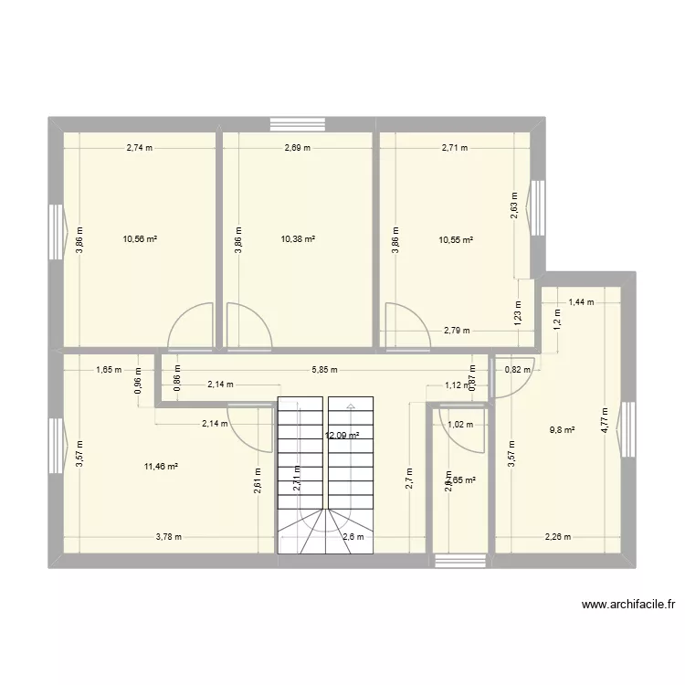 premier etage vers1. Plan de 7 Pièces et 67 m² premier etage vers1. Plan de 7 Pièces et 67 m²