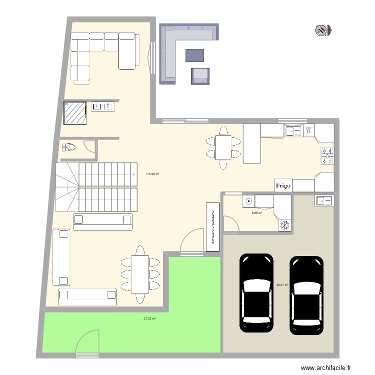 PLAN 3. Plan de 4 pièces et 189 m2