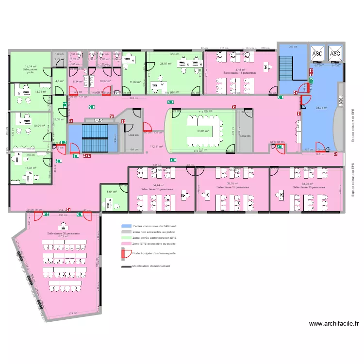 EPB EXTENSION 2EME ETAGE APRES TRAVAUX. Plan de EPB EXTENSION 2EME ETAGE APRES TRAVAUX. Plan de