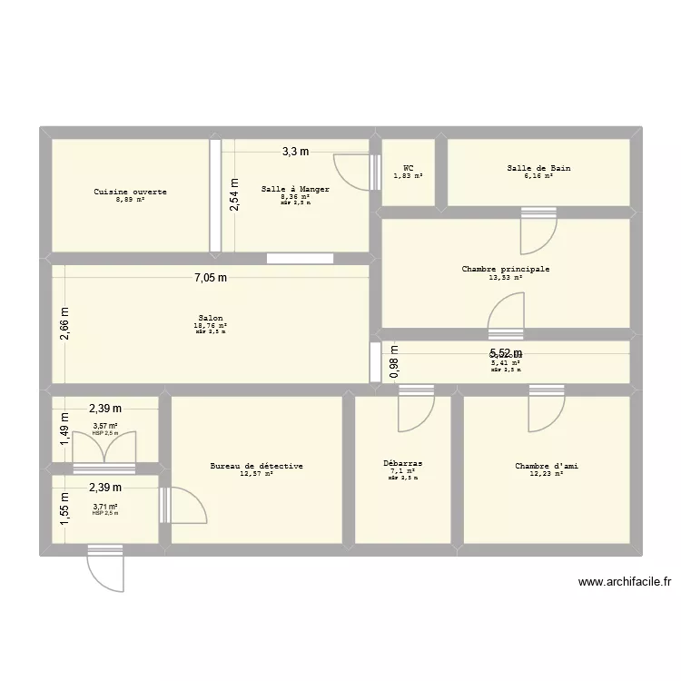 Appartement d'Abel. Plan de 