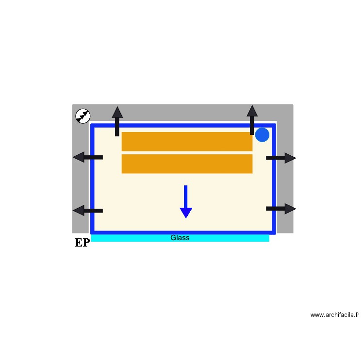 leslie. Plan de 1 pièce et 5 m2