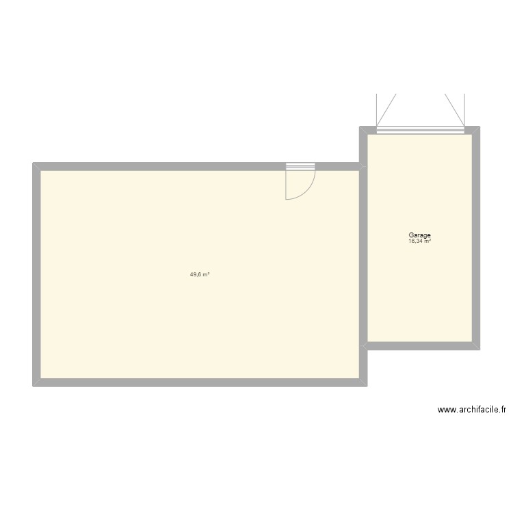 Maison. Plan de 2 pièces et 66 m2