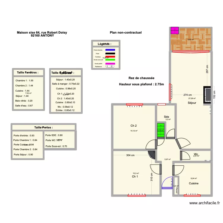 DELAUNE avec carrez . Plan de 