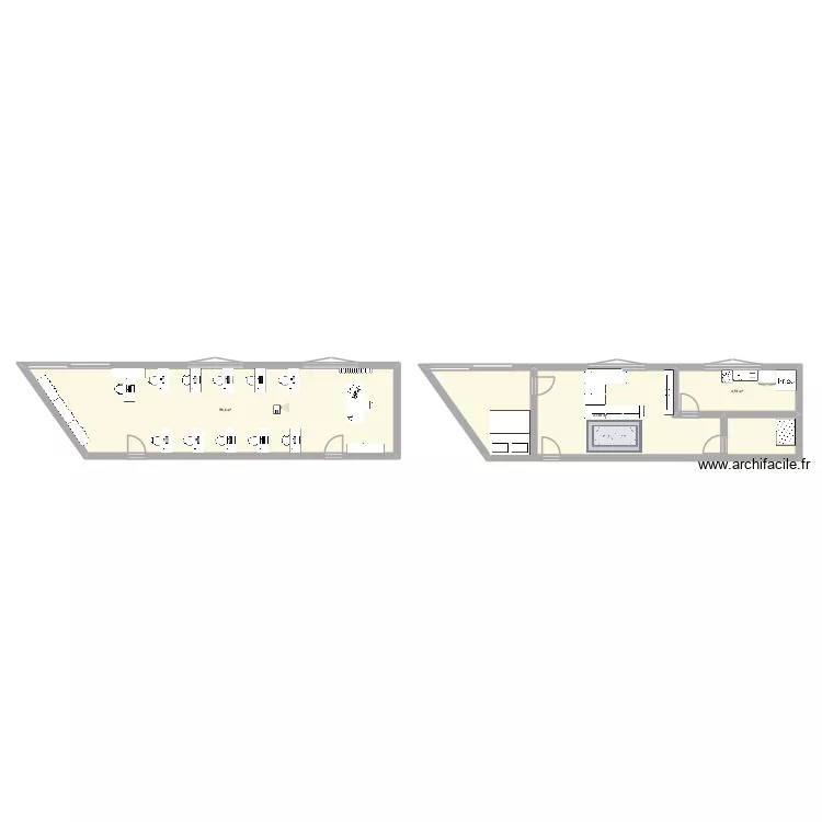 SALLE DE CLASSE. Plan de 3 pièces et 111 m²