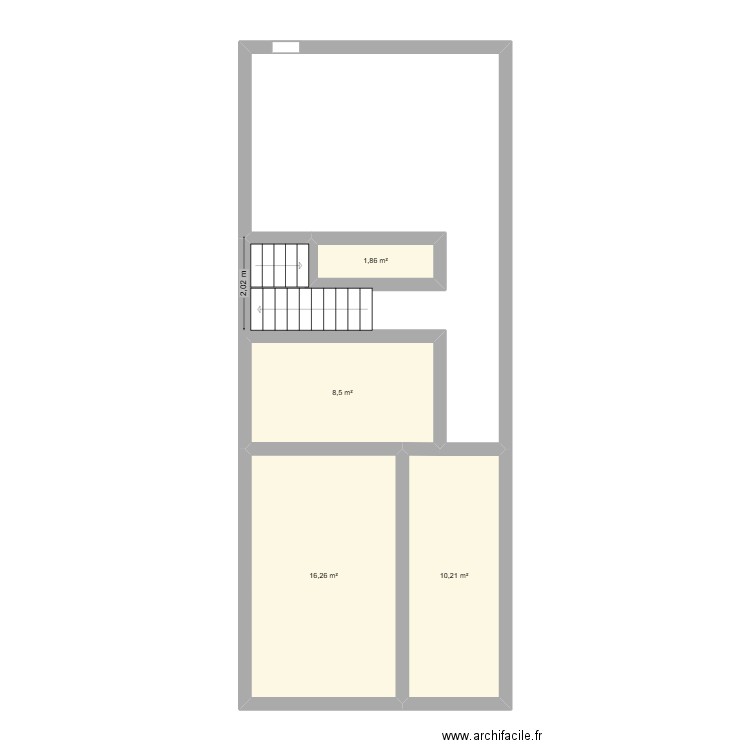 rdc. Plan de 4 pièces et 37 m2