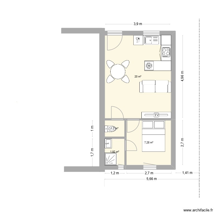 exteension Grez. Plan de 0 pièce et 0 m2