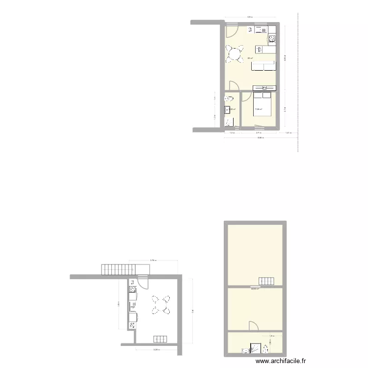 exteension Grez. Plan de 4 et 73 m² exteension Grez. Plan de 4 et 73 m²