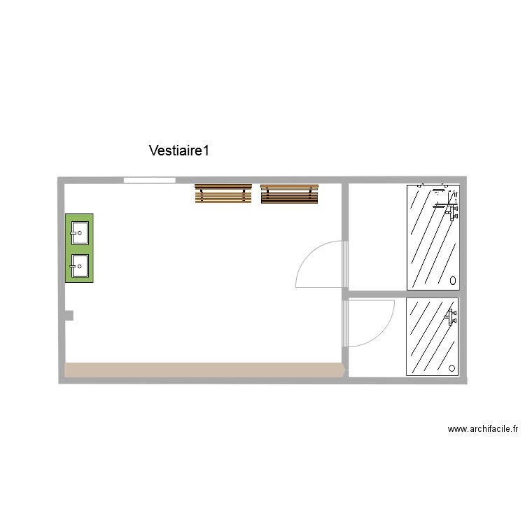 vestiaire 1 vide. Plan de 0 pièce et 0 m2