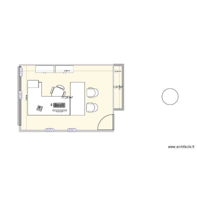 plan bureau 005. Plan de 2 pièces et 18 m2