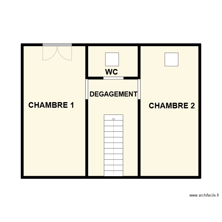 SAQUET N°2 T2  1ER. Plan de 4 pièces et 45 m2