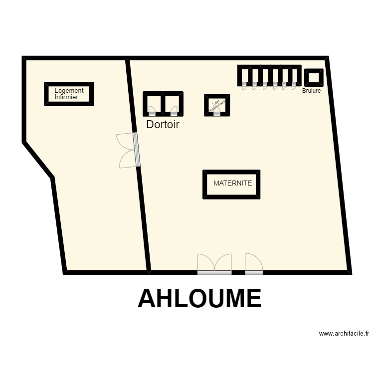 Vue en plan de CS AHLOUME. Plan de 14 pièces et 110 m2