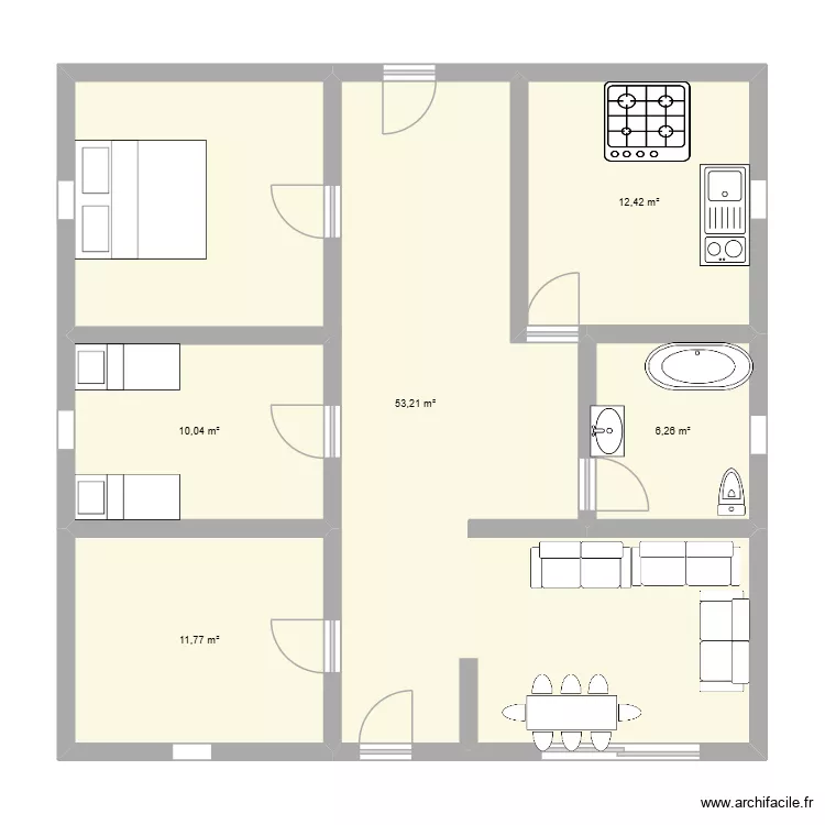 plan1. Plan de 5  et 94 m²
