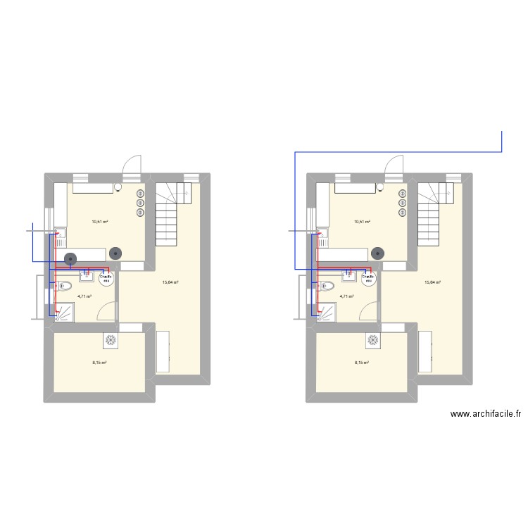 rdc rano. Plan de 8 pièces et 78 m2