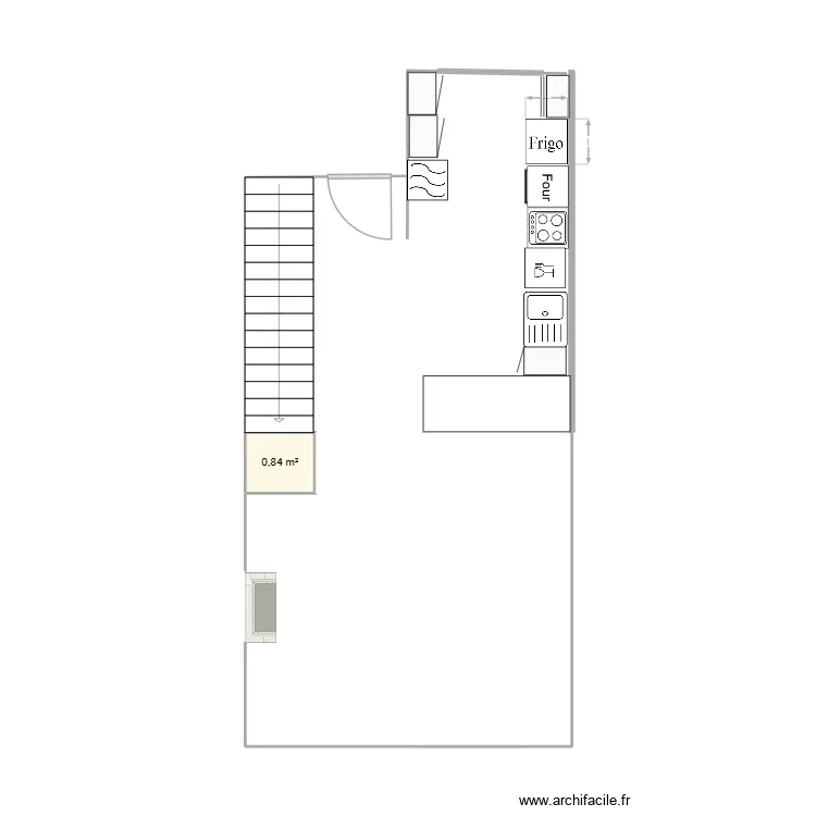 reforma tras obra con cocina. Plan de 1 et 1 m² reforma tras obra con cocina. Plan de 1 et 1 m²