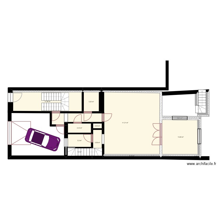 HENRI. Plan de 14 pièces et 84 m2