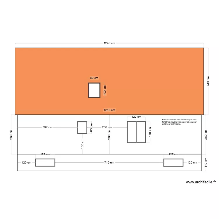 Façade nord projeté 1. Plan de Façade nord projeté 1. Plan de