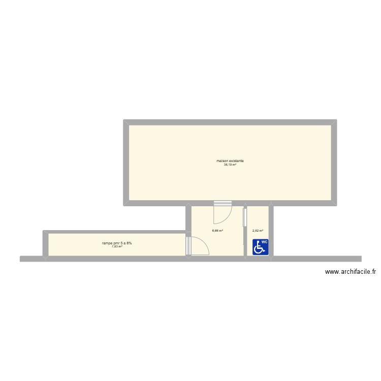 bassidi torcy. Plan de 4 pièces et 56 m2