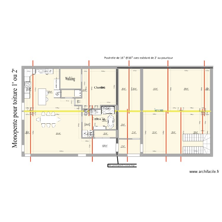 dosquet. Plan de 26 pièces et 188 m2