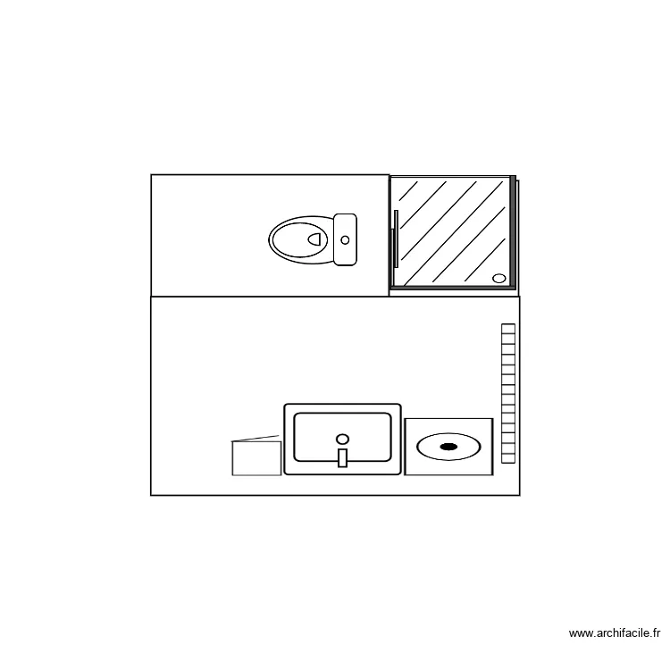 salle d\'eau wc. Plan de 