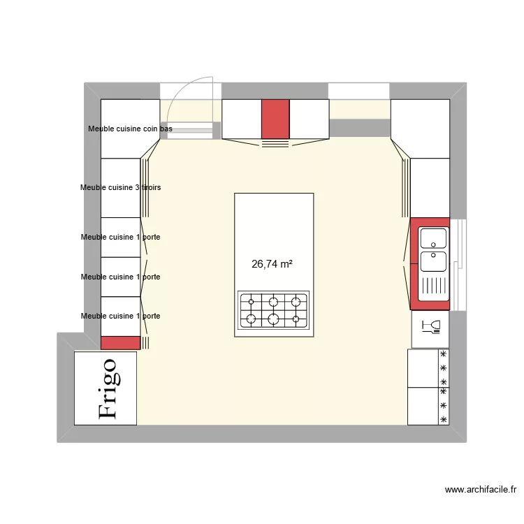 cuisine centra. Plan de 
