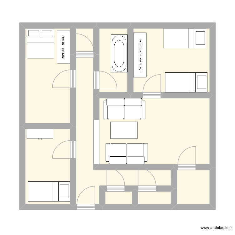 PERQUIS STUP 12988. Plan de 10 pièces et 56 m2