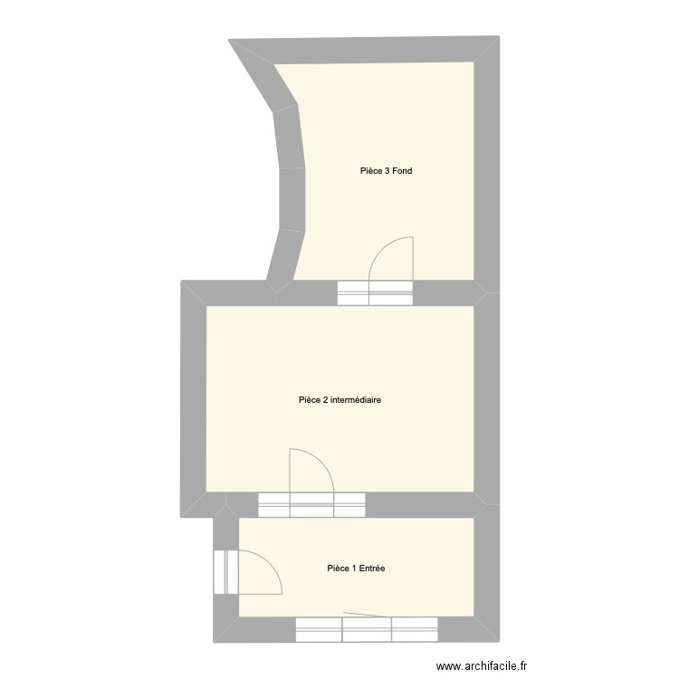 amendeuix. Plan de 3 pièces et 47 m2