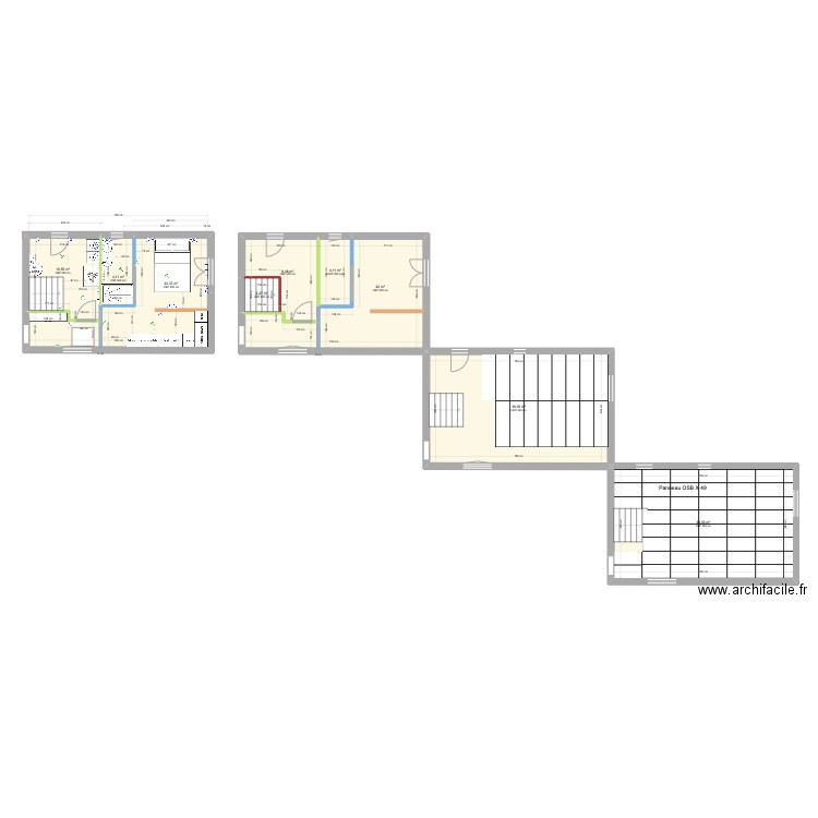 Maison extension. Plan de 9 pièces et 150 m2