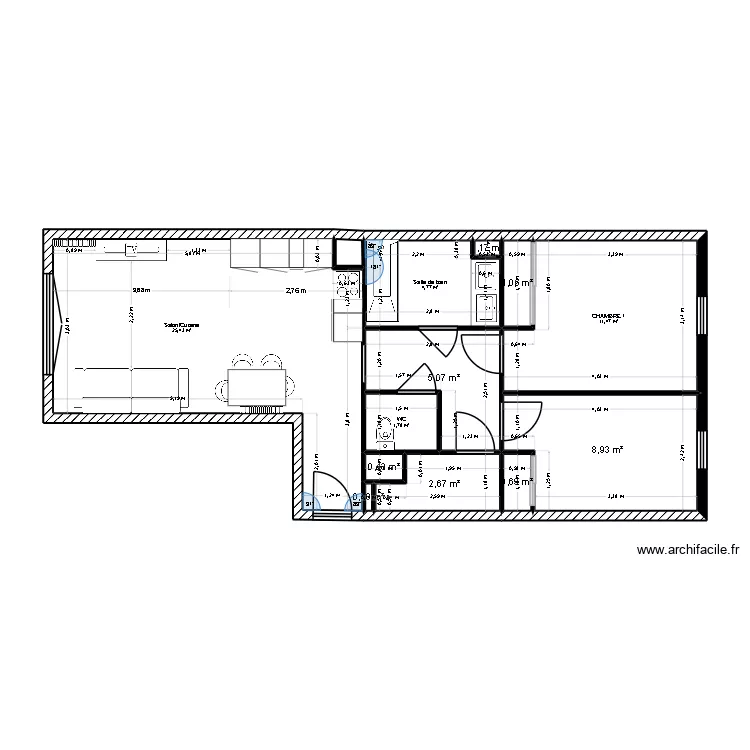Marie 1. Plan de 13 et 63 m² Marie 1. Plan de 13 et 63 m²