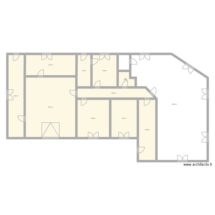 schema. Plan de 11 pièces et 307 m2
