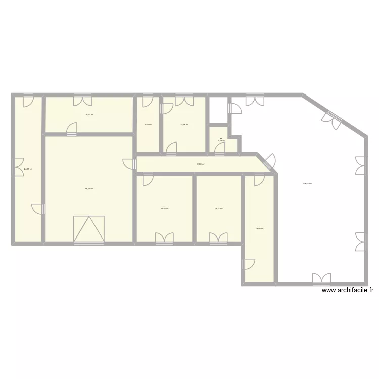 schema. Plan de 11 pièces et 307 m²