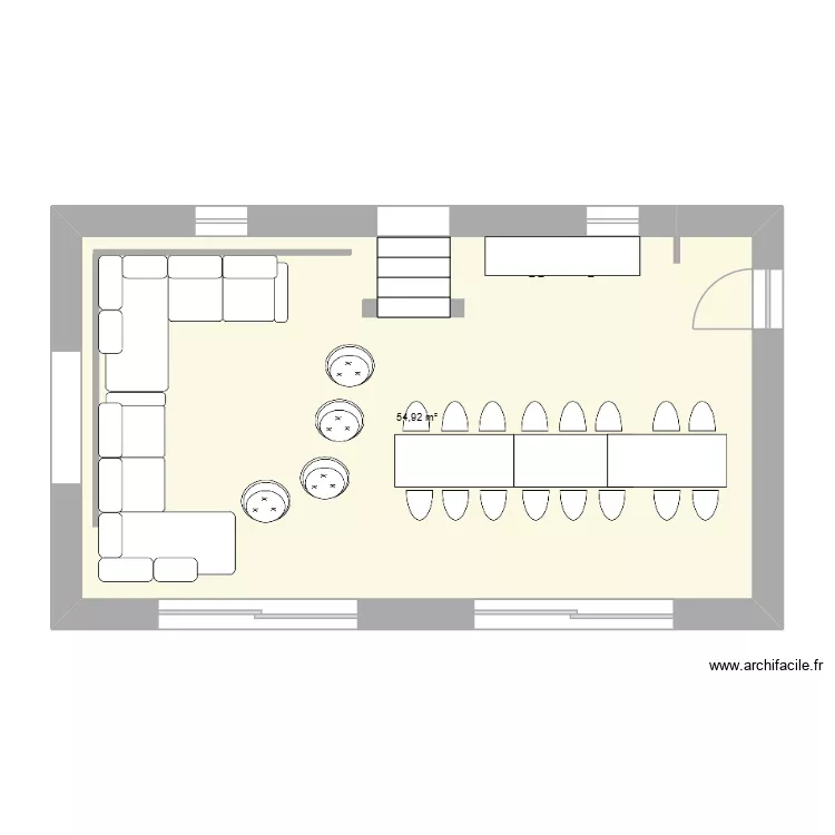 Plan Test canap&eacute; 2. Plan de 1  et 55 m²