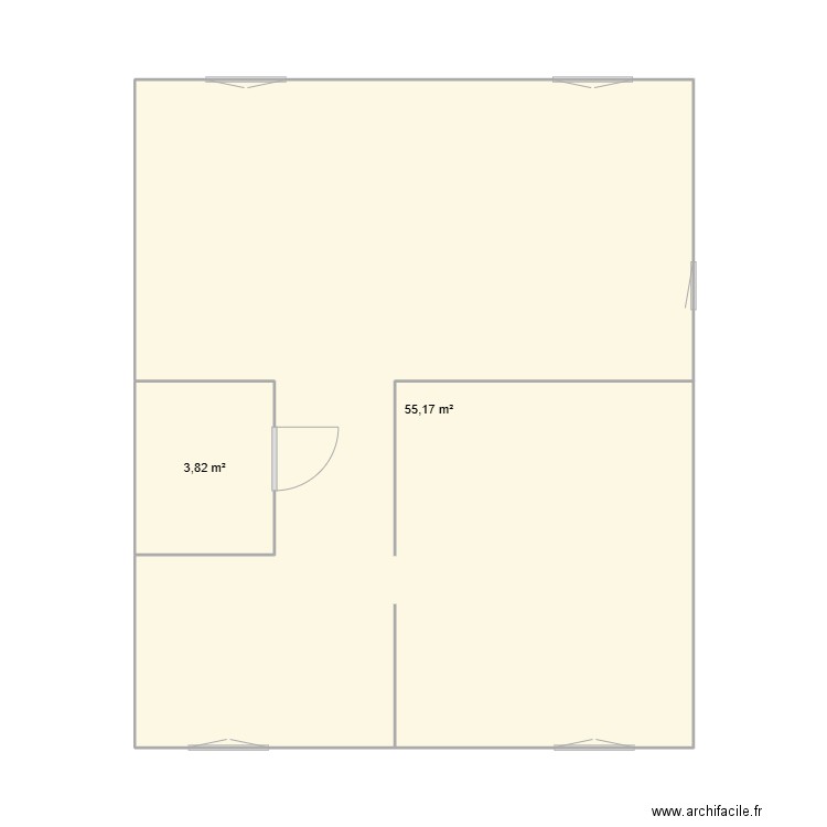 N20/84. Plan de 2 pièces et 59 m2