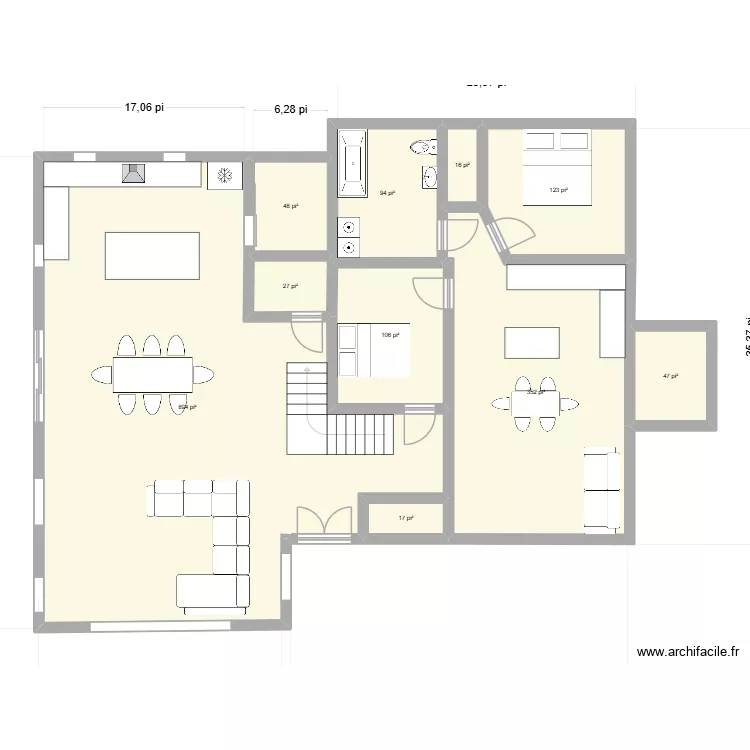 Maison &eacute;tage 1. Plan de 10  et 160 m²