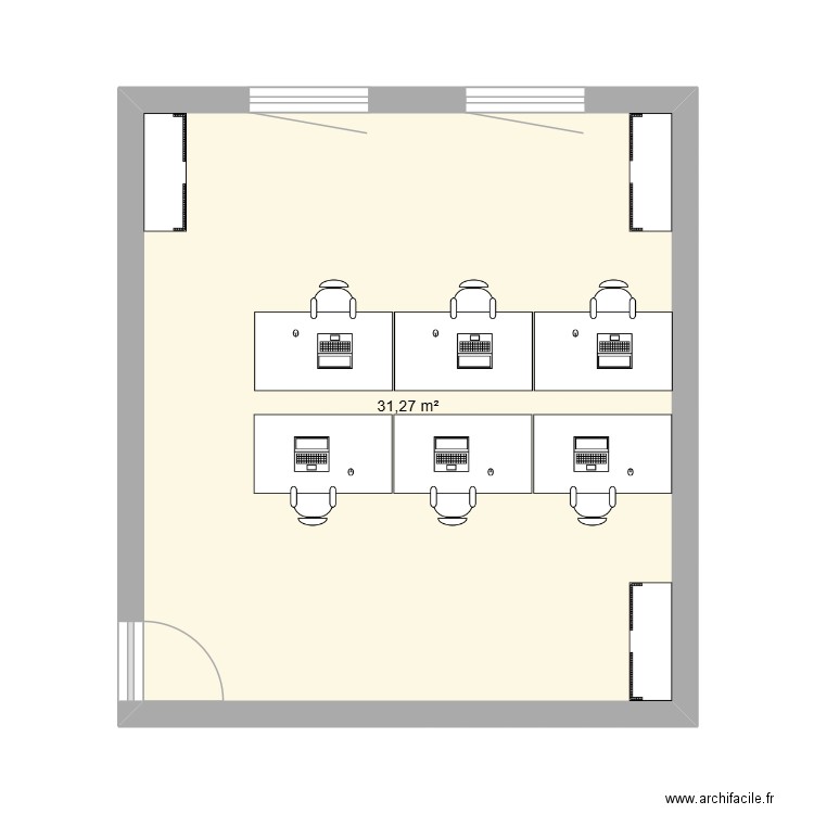 Bureau 2 - A. Plan de 1 pièce et 31 m2