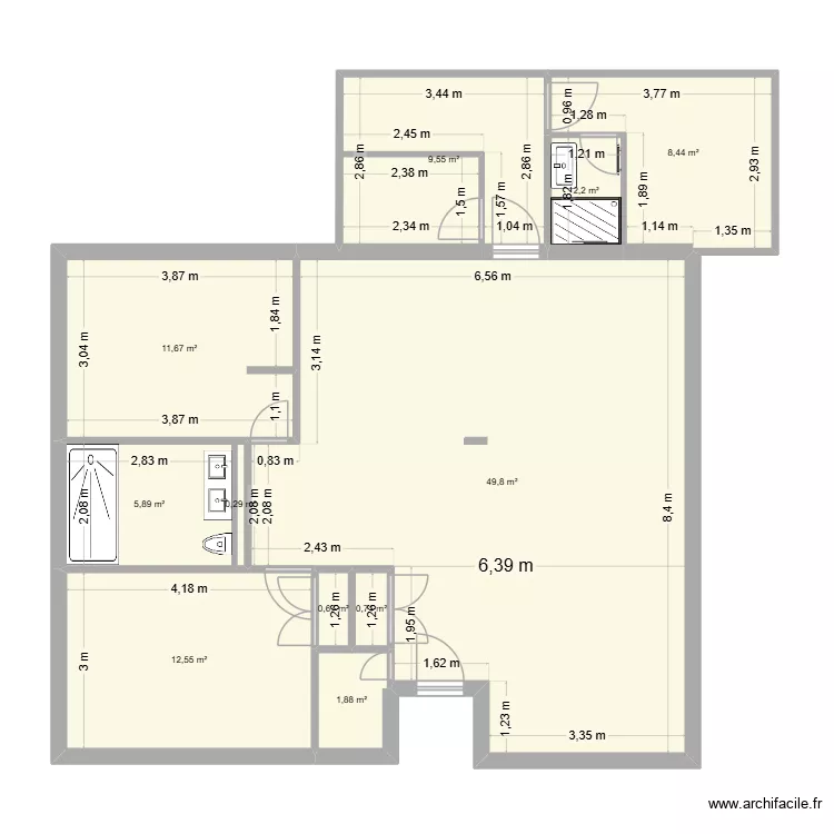 grimal 2. Plan de 11  et 104 m²