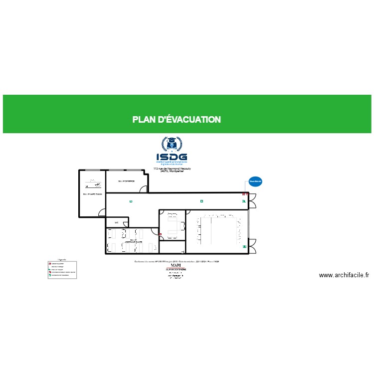     ISDG. Plan de 6 pièces et 1336 m2