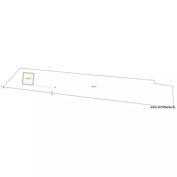 BERGERAC PARCELLE 243 1. Plan de 1  et 71 m²
