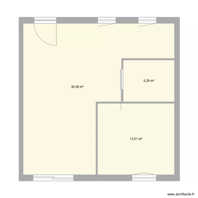 maison luna. Plan de 3 Pièces et 55 m² maison luna. Plan de 3 Pièces et 55 m²