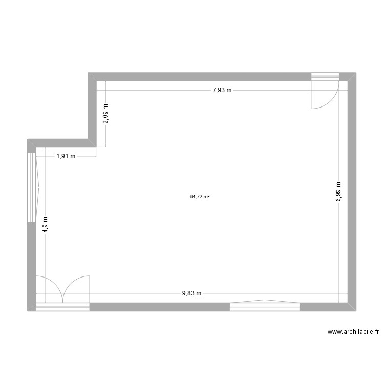 ANDREA SPORT SHOWROOM. Plan de 1 pièce et 65 m2