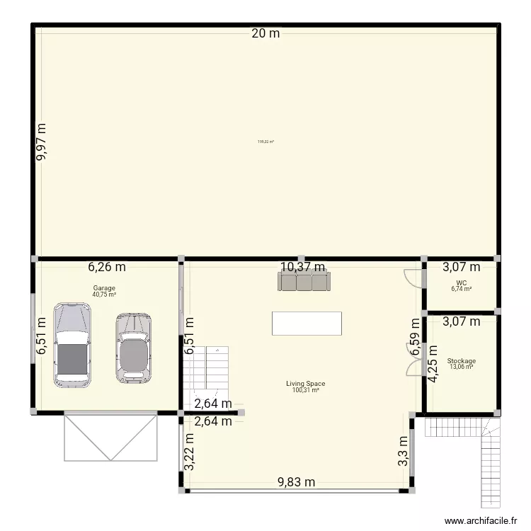 Iconi. Plan de 5  et 360 m²