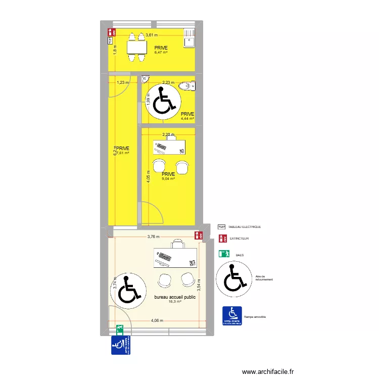 local vide lot 3 accessibilité. Plan de 5 et 44 m² local vide lot 3 accessibilité. Plan de 5 et 44 m²