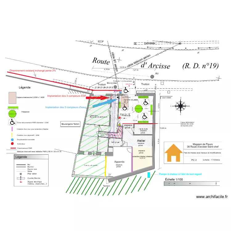 PC 2 Plan de masse avec travaux et modifications 1. Plan de 