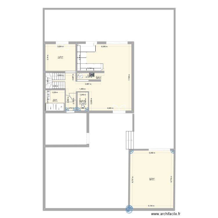 ARGENTEIL G. Plan de 5 pièces et 107 m2
