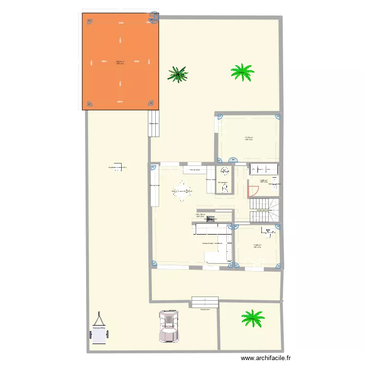 ARGENTEIL G. Plan de 5  et 124 m²