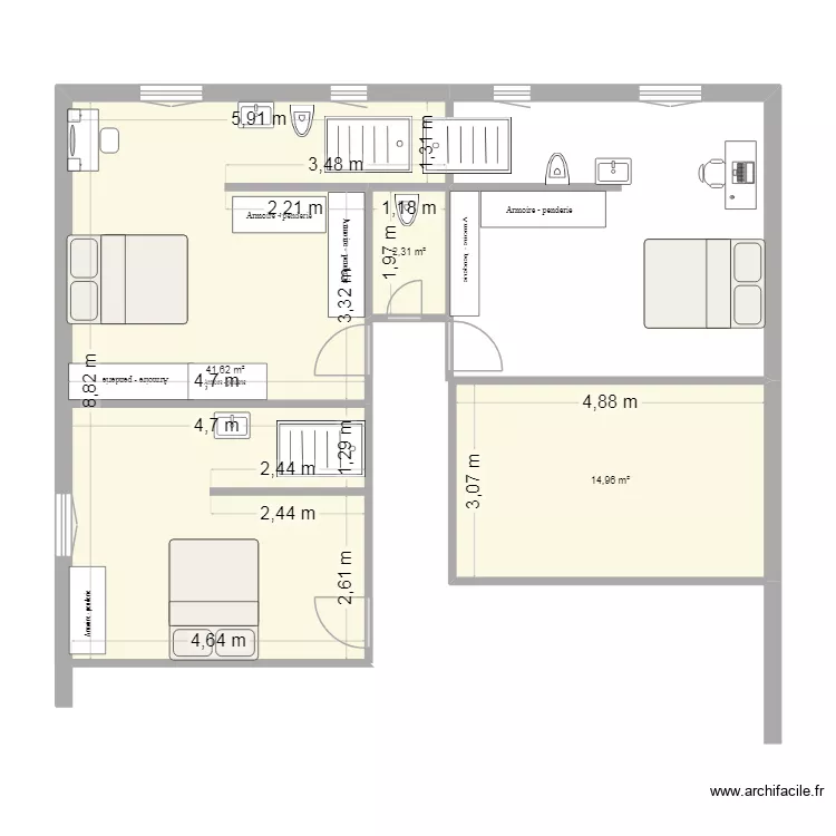 maison. Plan de 3 et 59 m² maison. Plan de 3 et 59 m²