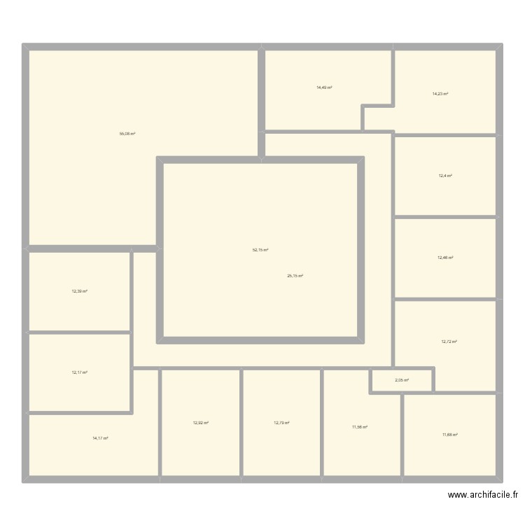 KEDGE plain pied. Plan de 16 pièces et 288 m2