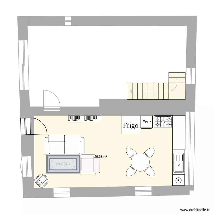 Grange 1. Plan de 1 pièce et 25 m² Grange 1. Plan de 1 pièce et 25 m²