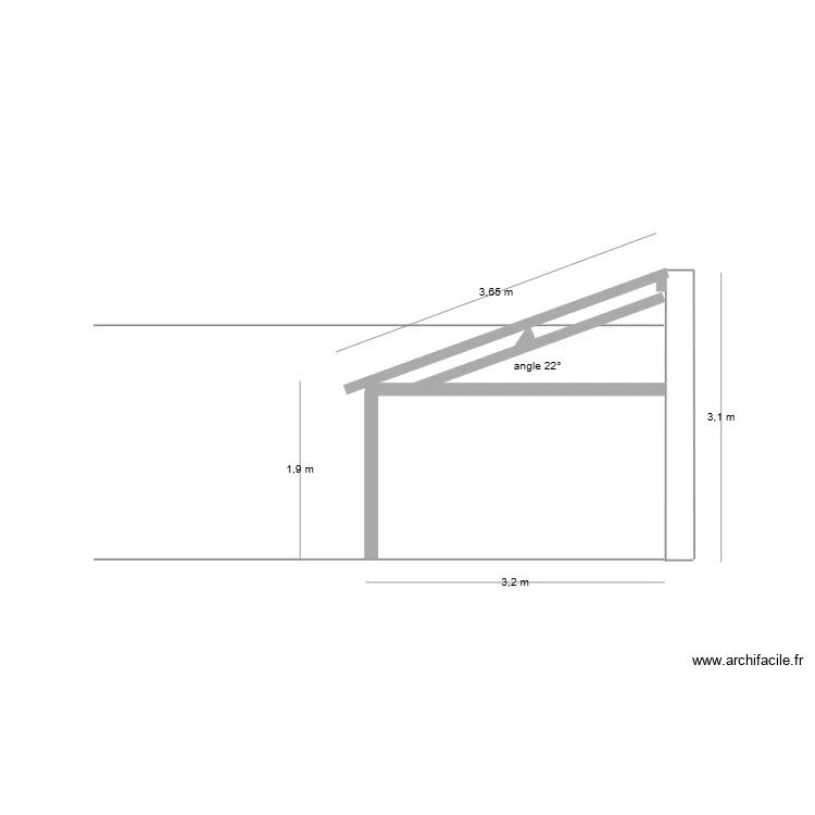 C&ocirc;t&eacute; avec appenti. Plan de 