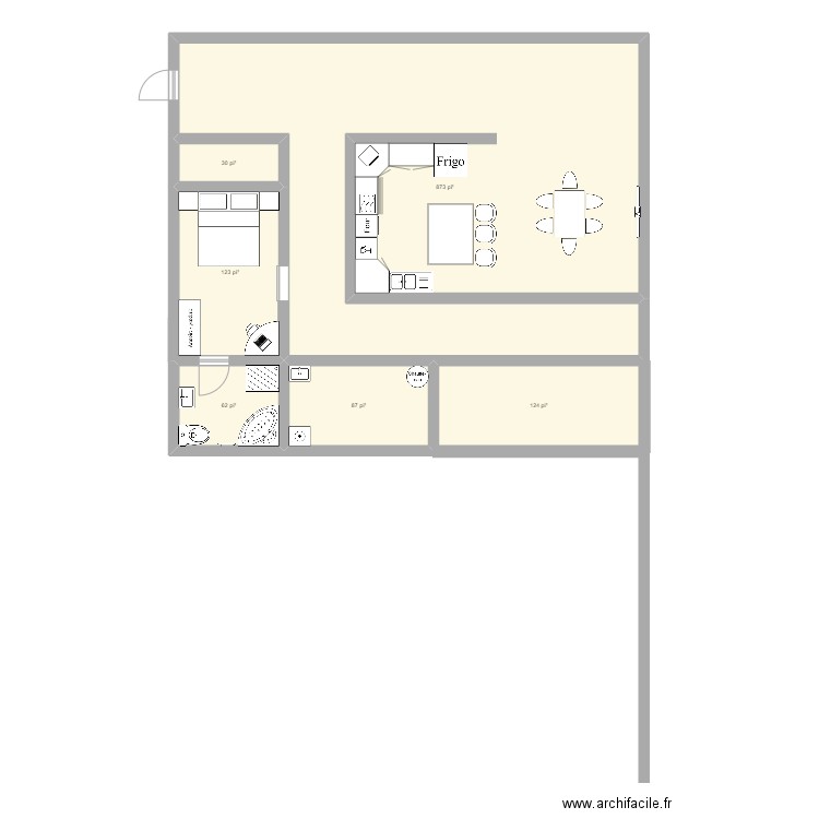 maison de mbappe. Plan de 6 pièces et 121 m2